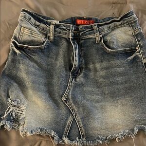 Hot Kiss Distressed Denim Skirt